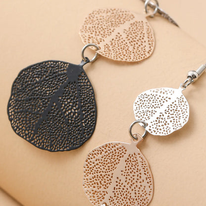 1 Pair Classic Style Commute Leaf Stoving Varnish Iron Drop Earrings