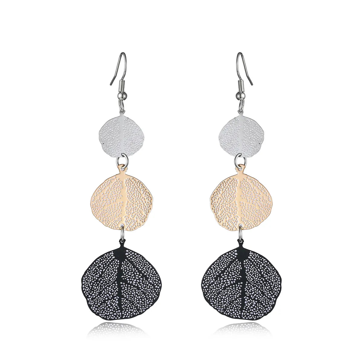 1 Pair Classic Style Commute Leaf Stoving Varnish Iron Drop Earrings