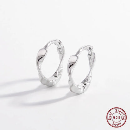 1 Pair Classic Style Commute Solid Color Plating Sterling Silver White Gold Plated Rhodium Plated Earrings