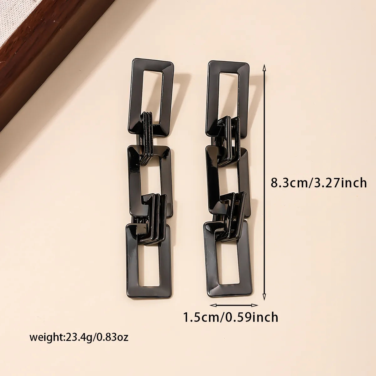 1 Pair Classic Style Commute Square Alloy Drop Earrings