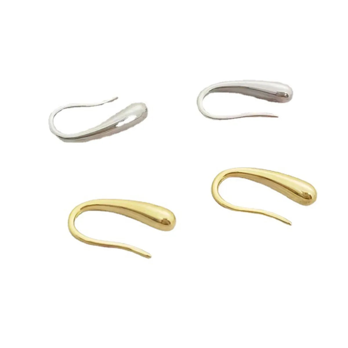 1 Pair Classic Style Commute U Shape Solid Color Stainless Steel Earrings