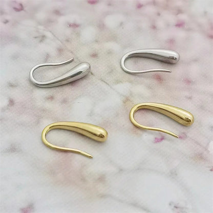 1 Pair Classic Style Commute U Shape Solid Color Stainless Steel Earrings