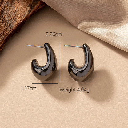 1 Pair Classic Style Commute Water Droplets Plating Alloy Ferroalloy 14k Gold Plated Silver Plated Ear Studs