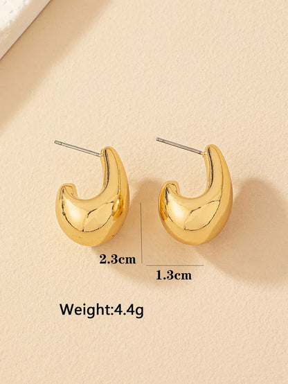 1 Pair Classic Style Commute Water Droplets Plating Alloy Ferroalloy 14k Gold Plated Silver Plated Ear Studs