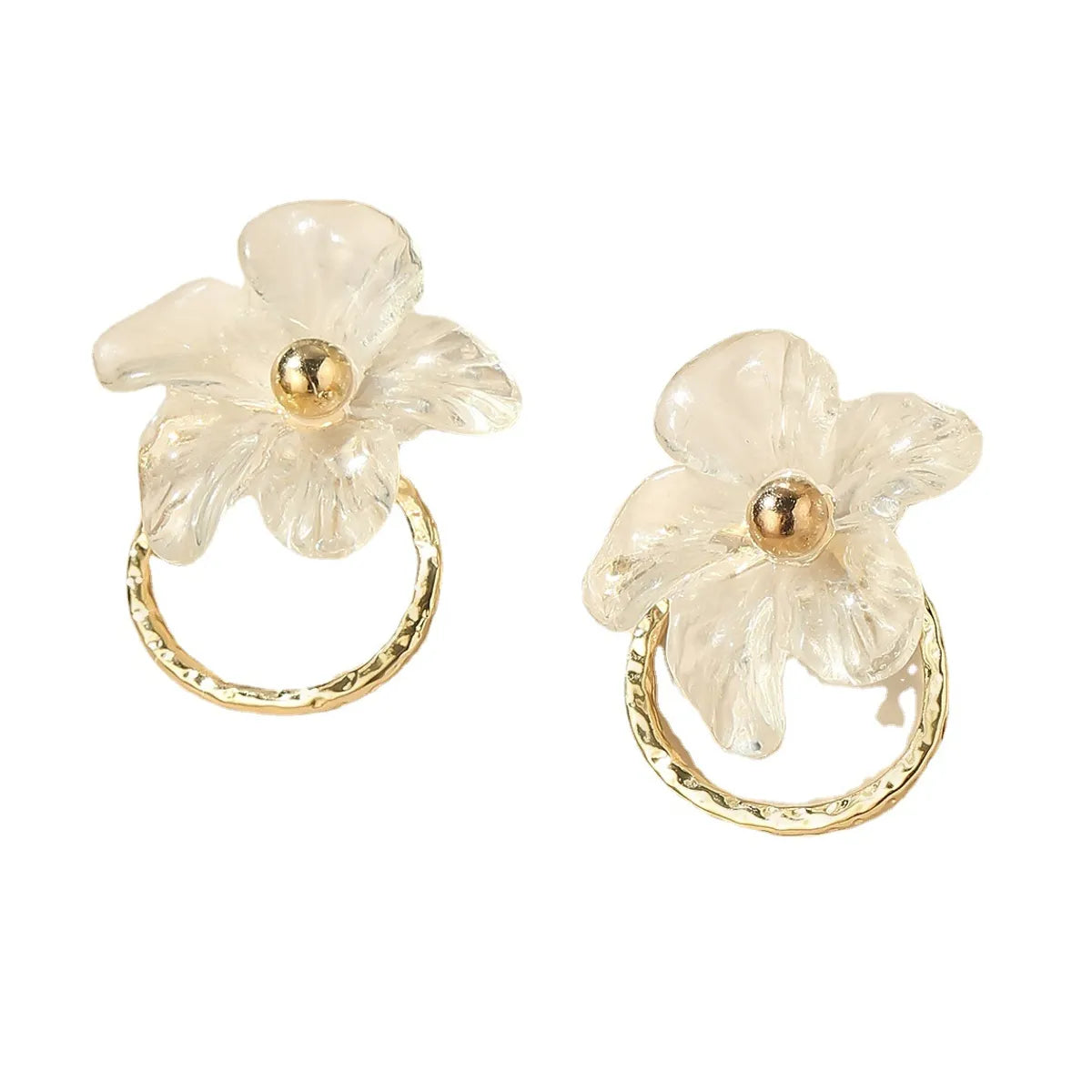 1 Pair Classic Style Flower Plating Arylic Ear Studs