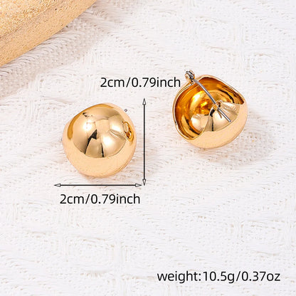 1 Pair Classic Style Geometric Alloy Huggie Earrings