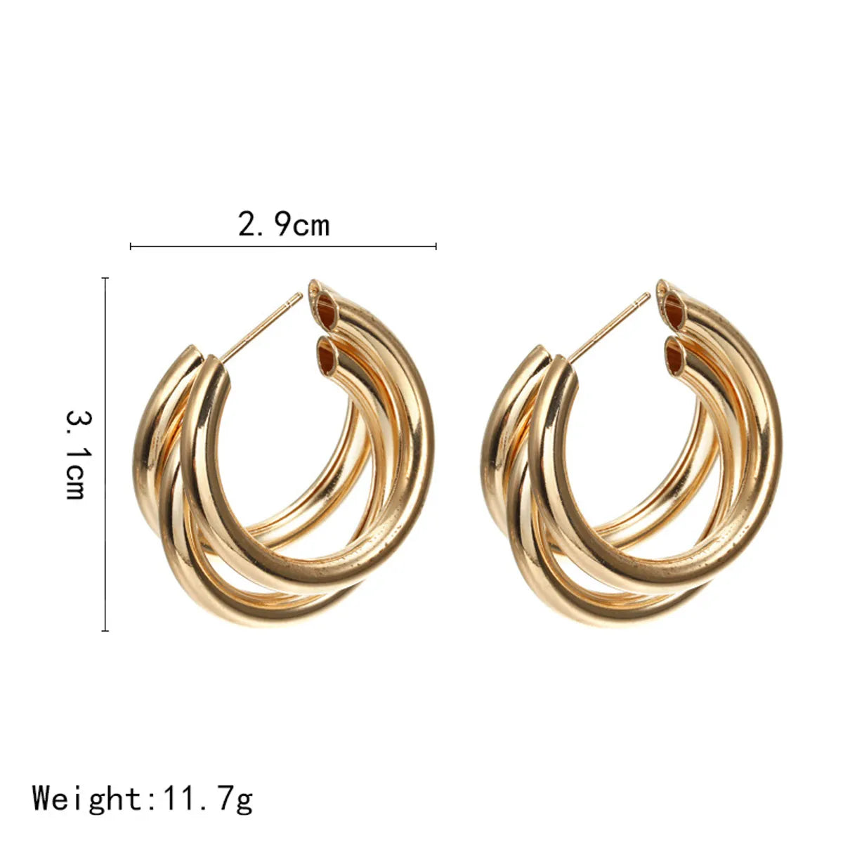 1 Pair Classic Style Geometric Plating Alloy Earrings