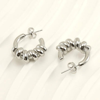 1 Pair Classic Style Geometric Plating Stainless Steel Earrings