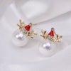 1 Pair Classic Style Geometric Santa Claus Snowflake Alloy Drop Earrings Ear Studs