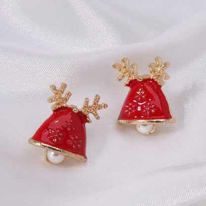 1 Pair Classic Style Geometric Santa Claus Snowflake Alloy Drop Earrings Ear Studs