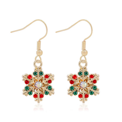 1 Pair Classic Style Geometric Santa Claus Snowflake Alloy Drop Earrings Ear Studs