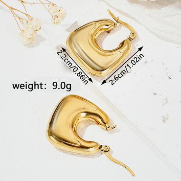 1 Pair Classic Style Geometric Solid Color Plating Copper Hoop Earrings