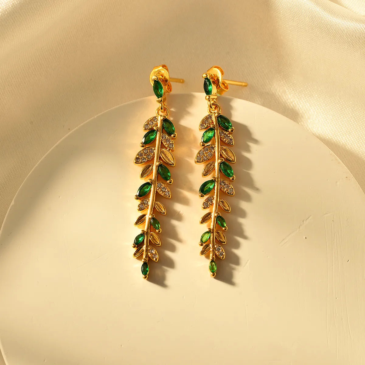 1 Pair Classic Style Grain Alloy Drop Earrings