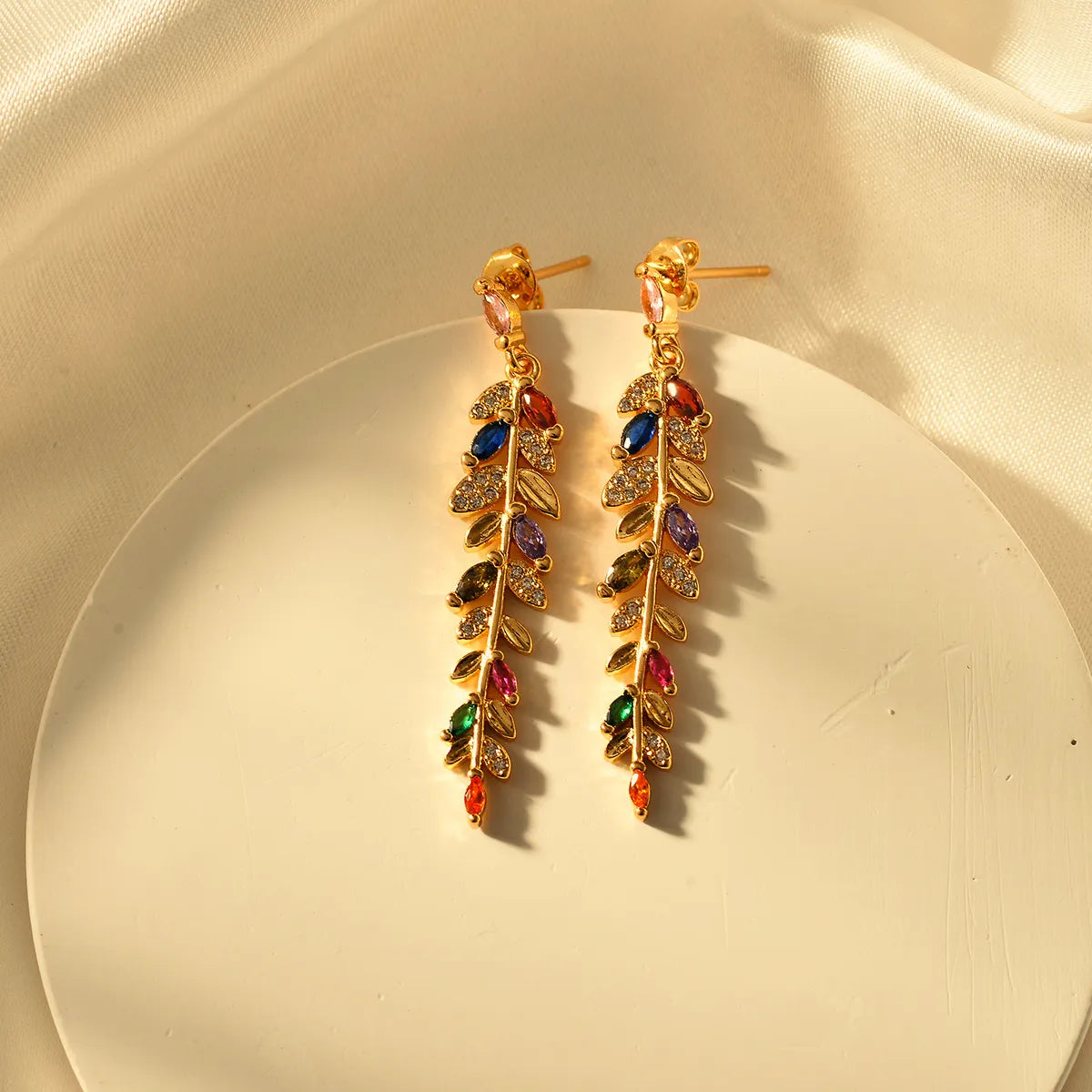 1 Pair Classic Style Grain Alloy Drop Earrings