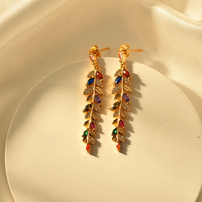 1 Pair Classic Style Grain Alloy Drop Earrings