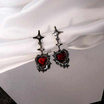 1 Pair Classic Style Heart Shape Alloy Drop Earrings