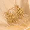 1 Pair Classic Style Korean Style IG Style Sun 304 Stainless Steel 14K Gold Plated Drop Earrings