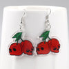 1 Pair Classic Style Mushroom Printing Arylic Drop Earrings