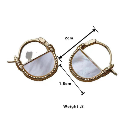 1 Pair Classic Style Oval Enamel Plating Alloy Gold Plated Earrings