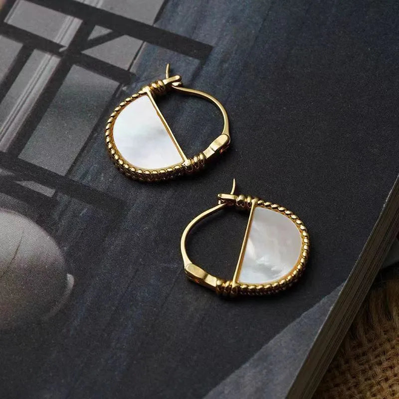 1 Pair Classic Style Oval Enamel Plating Alloy Gold Plated Earrings