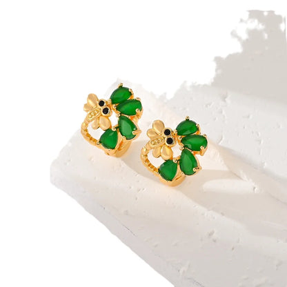 1 Pair Classic Style Plating Inlay Copper Zircon Earrings