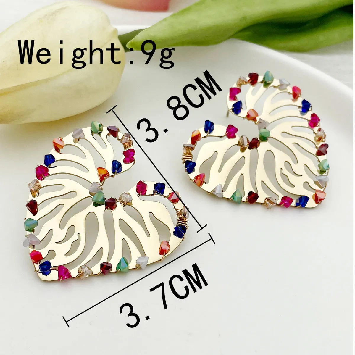 1 Pair Classic Style Roman Style Heart Shape Stainless Steel Gravel Plating Ear Studs