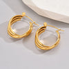 1 Pair Classic Style Roman Style Solid Color Plating 304 Stainless Steel Titanium Steel 18K Gold Plated Ear Studs