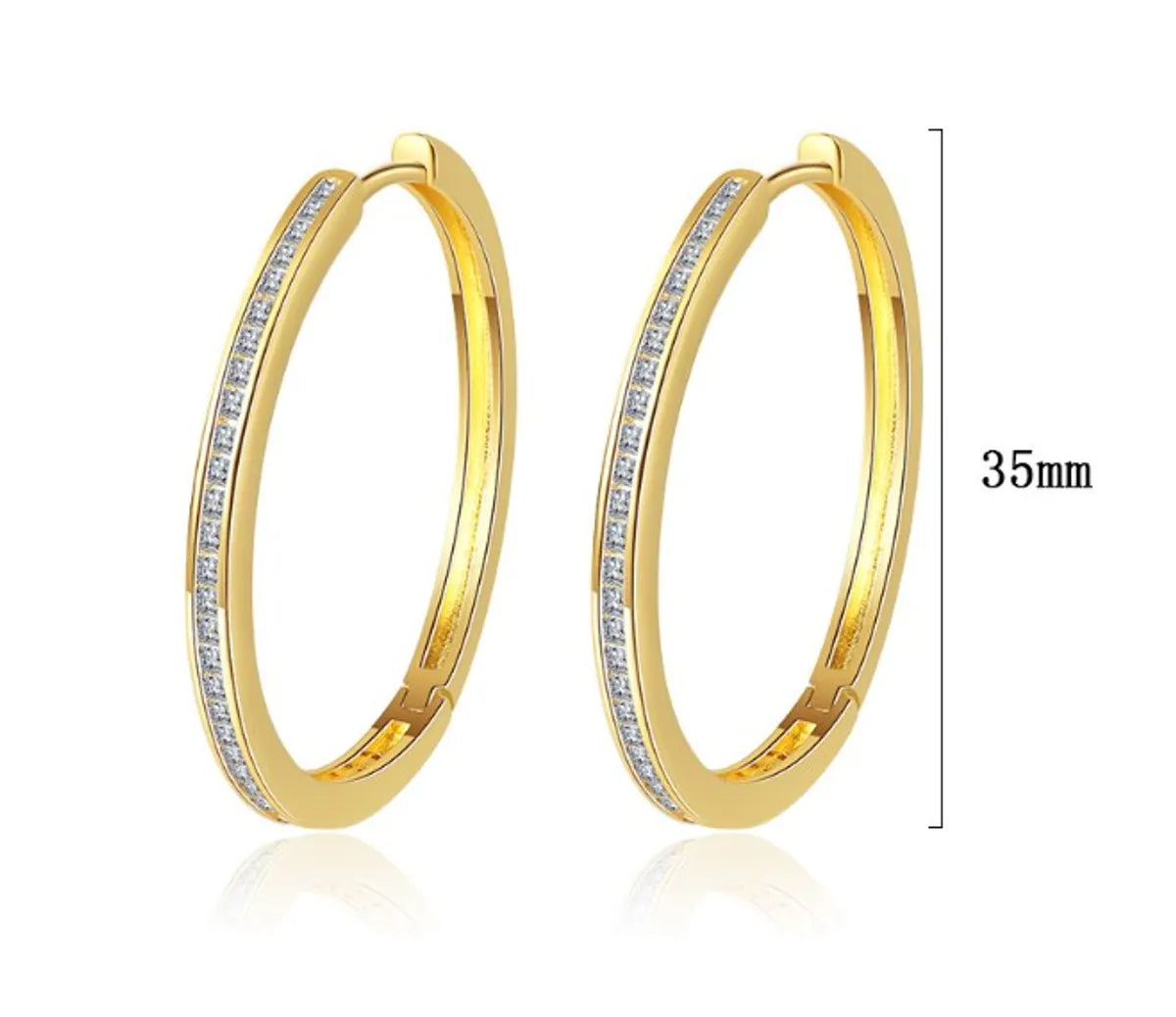 1 Pair Classic Style Round Plating Inlay Copper Zircon Gold Plated Earrings