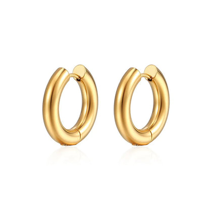 1 Pair Classic Style Round Plating Stainless Steel Earrings