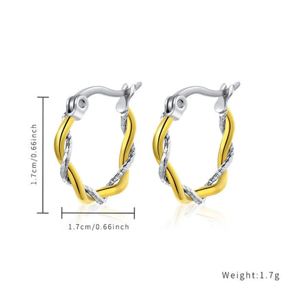 1 Pair Classic Style Round Plating Stainless Steel Titanium Steel Earrings