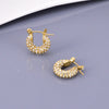 1 Pair Classic Style Shiny Geometric Inlay 304 Stainless Steel Titanium Steel Zircon 18K Gold Plated Earrings
