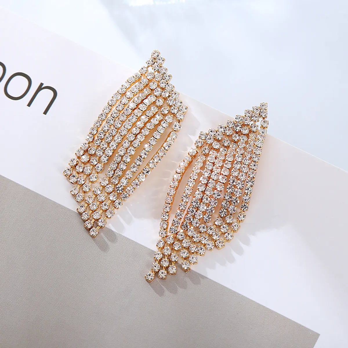 1 Pair Classic Style Shiny Tassel Plating Inlay Rhinestone Rhinestones Gold Plated Silver Plated Drop Earrings