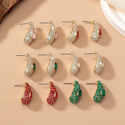 1 Pair Classic Style Shiny Water Droplets Plating Inlay Alloy Ferroalloy Glass 14k Gold Plated Ear Studs