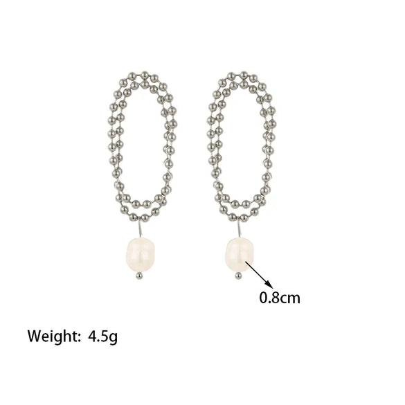1 Pair Classic Style Solid Color Chain Plating 304 Stainless Steel Plastic 18K Gold Plated Drop Earrings
