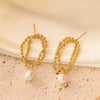 1 Pair Classic Style Solid Color Chain Plating 304 Stainless Steel Plastic 18K Gold Plated Drop Earrings