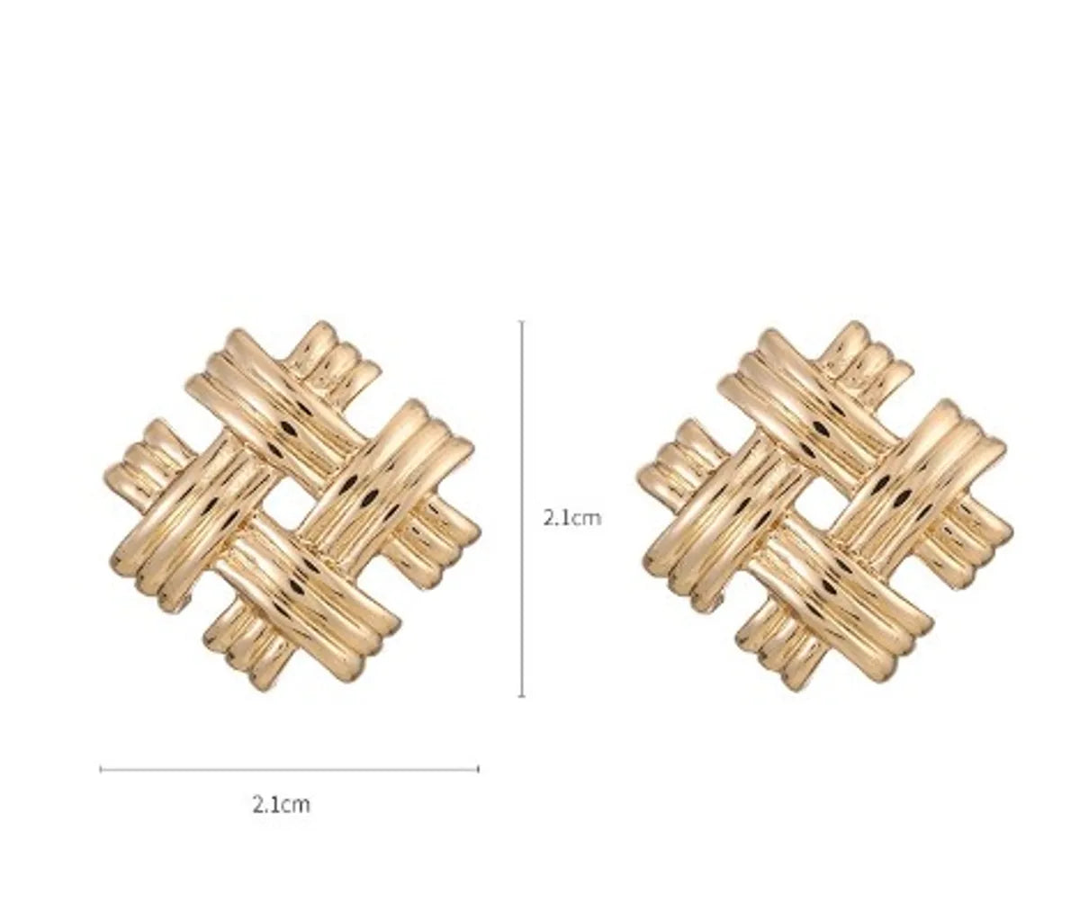 1 Pair Classic Style Solid Color Plating Alloy Gold Plated Ear Studs