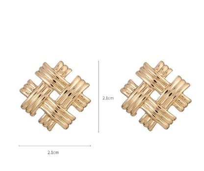 1 Pair Classic Style Solid Color Plating Alloy Gold Plated Ear Studs