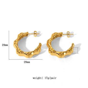 1 Pair Classic Style Solid Color Plating Stainless Steel 14k Gold Plated Ear Studs