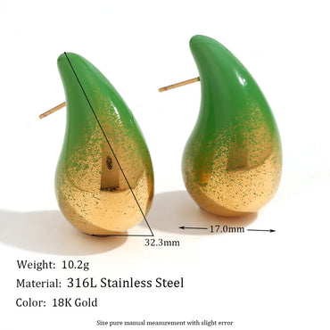 1 Pair Classic Style Solid Color Plating Stainless Steel 18k Gold Plated Ear Studs