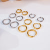 1 Pair Classic Style Solid Color 304 Stainless Steel 18K Gold Plated Hoop Earrings
