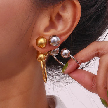 1 Pair Classic Style Solid Color Stainless Steel Plating Earrings