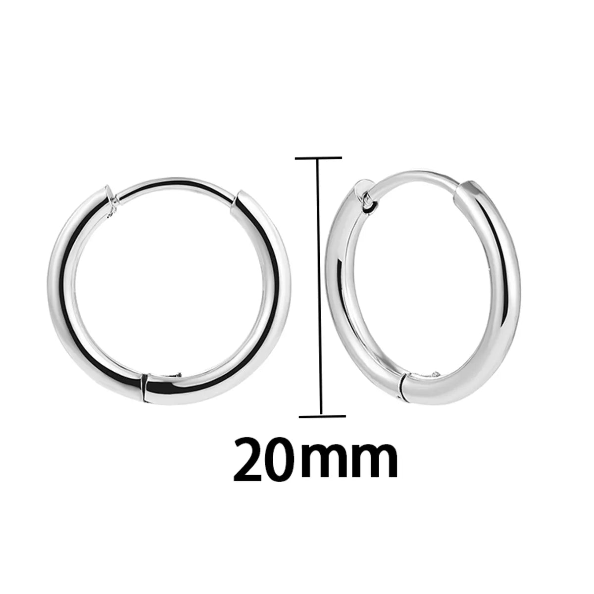 1 Pair Classic Style Solid Color Plating Stainless Steel Gold Plated Silver Plated Hoop Earrings