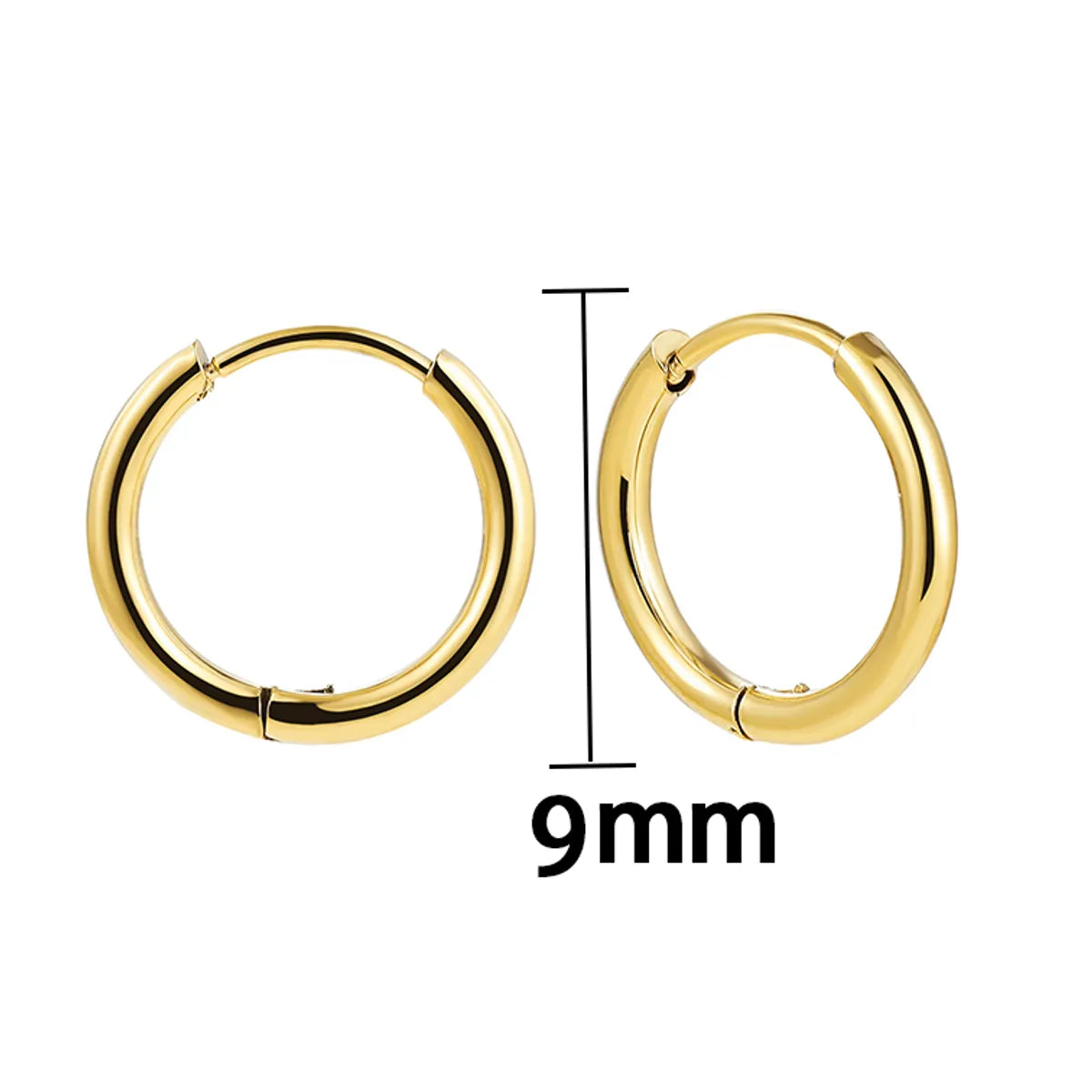 1 Pair Classic Style Solid Color Plating Stainless Steel Gold Plated Silver Plated Hoop Earrings