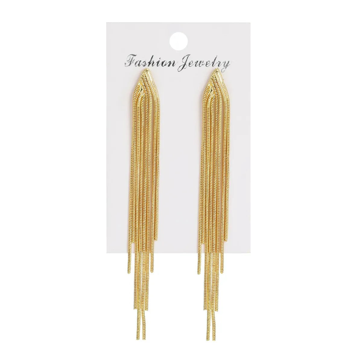 1 Pair Classic Style Solid Color Tassel Alloy Drop Earrings