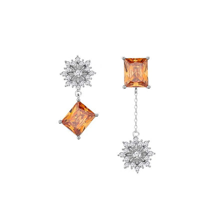 1 Pair Classic Style Square Plating Inlay Copper Zircon Gold Plated Drop Earrings