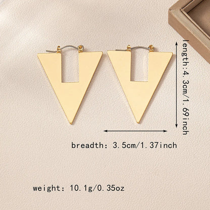 1 Pair Classic Style Triangle Plating Ferroalloy Earrings