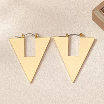 1 Pair Classic Style Triangle Plating Ferroalloy Earrings