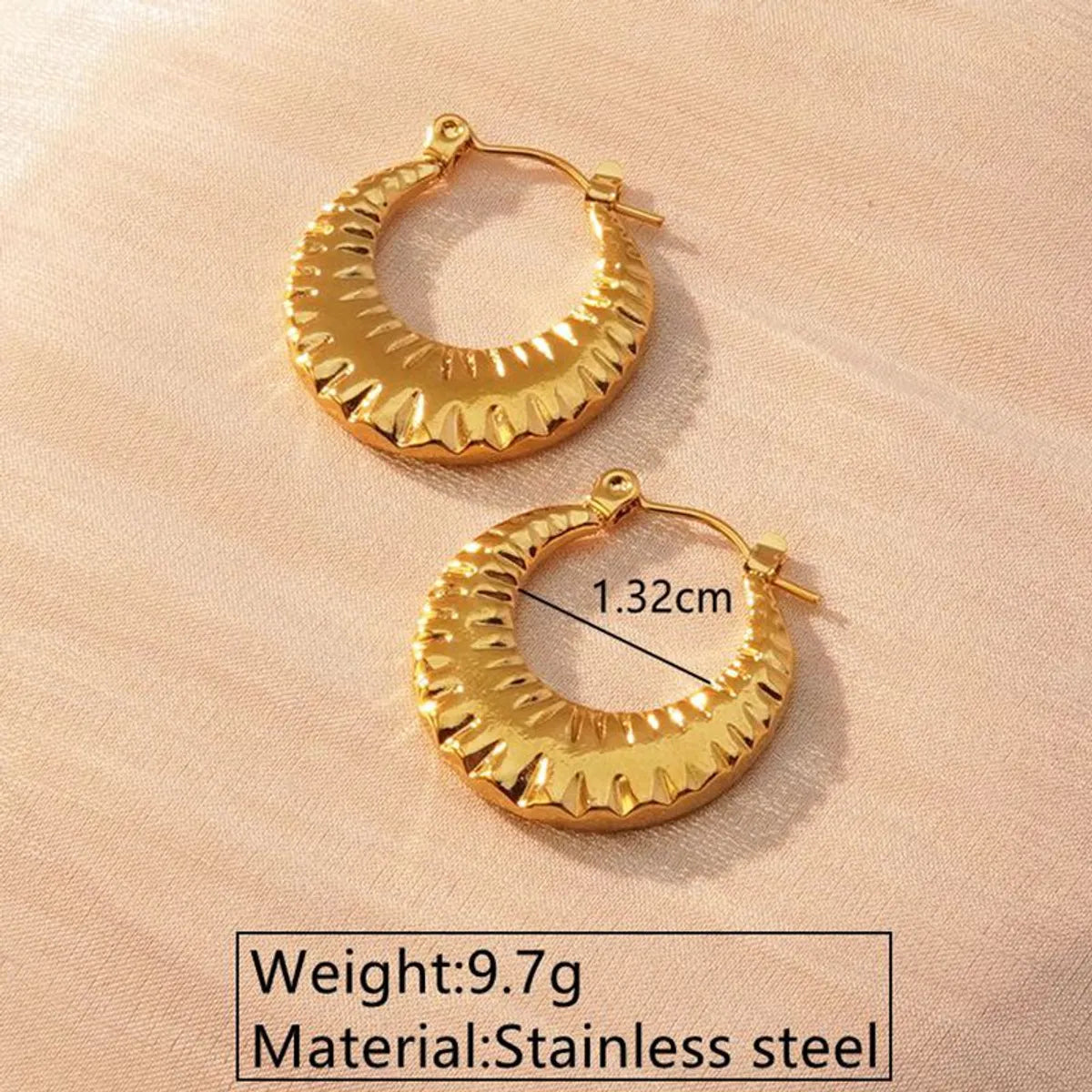 1 Pair Classic Style U Shape Geometric Heart Shape Plating 304 Stainless Steel Imitation Gold  Earrings