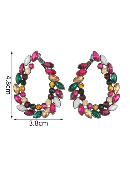 1 Pair Classic Style Water Droplets Plating Inlay Zinc Alloy Artificial Gemstones 18k Gold Plated Ear Studs