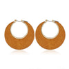 1 Pair Classical Classic Style Geometric Plating Wood Hoop Earrings